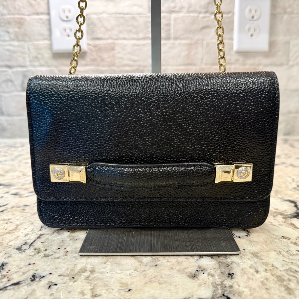 Henri Bendel Like New Black Crossbody Bag w/Gold Accents
